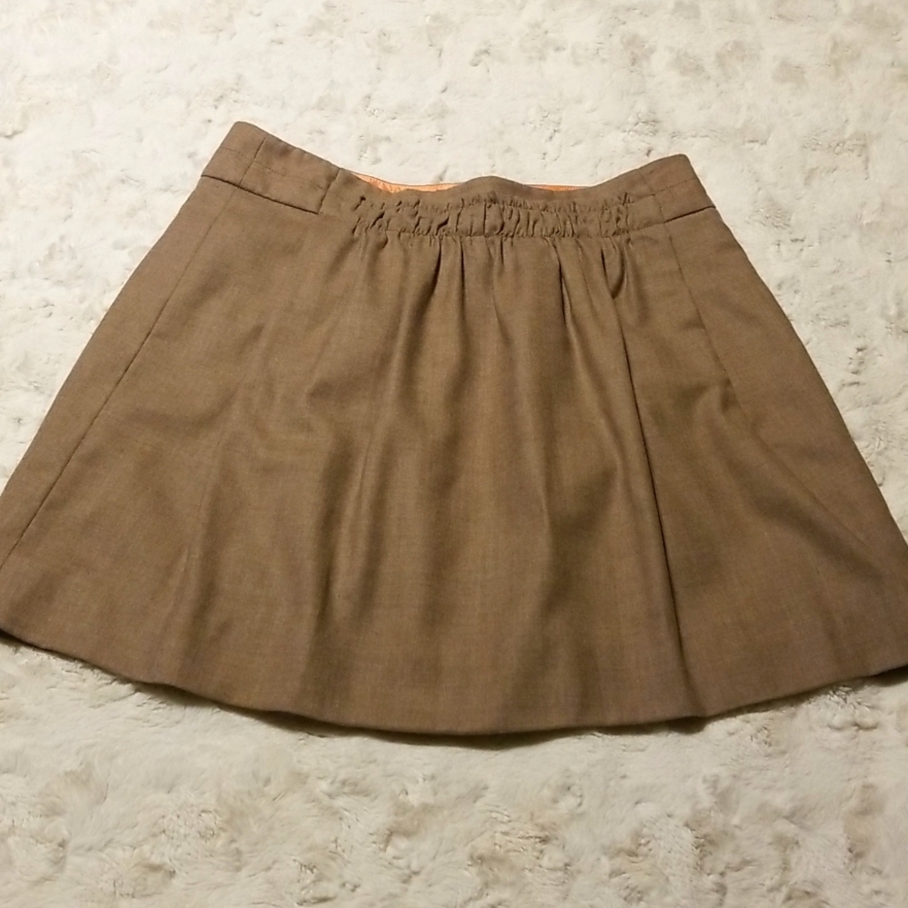 J. Crew Tan Pleated Mini Skirt